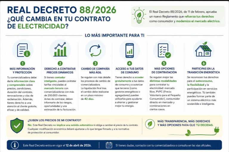 REAL DECRETO 882026 QUÉ CAMBIA EN TU CONTRATO DE ELECTRICIDAD